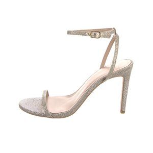 STUART WEITZMAN Glitter Nudist Heels, Size 8